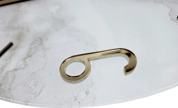 Orologio Parete 65 cm Cannettato Noce Vetro Marmo