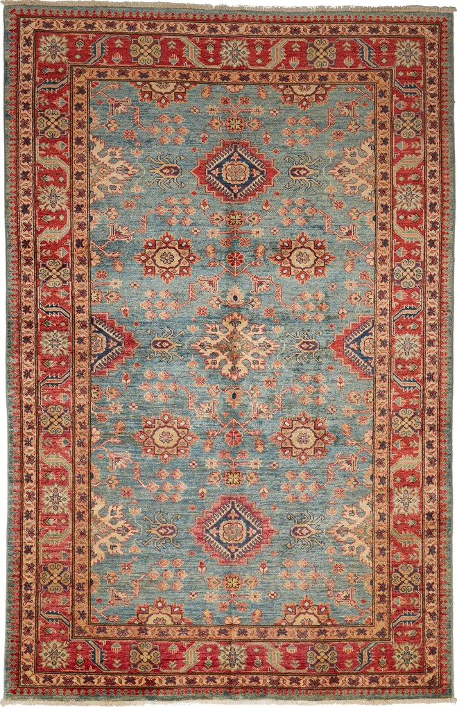 Kazak Tappeto 240 x 160 Blu (Pakistan) Annodato A Mano