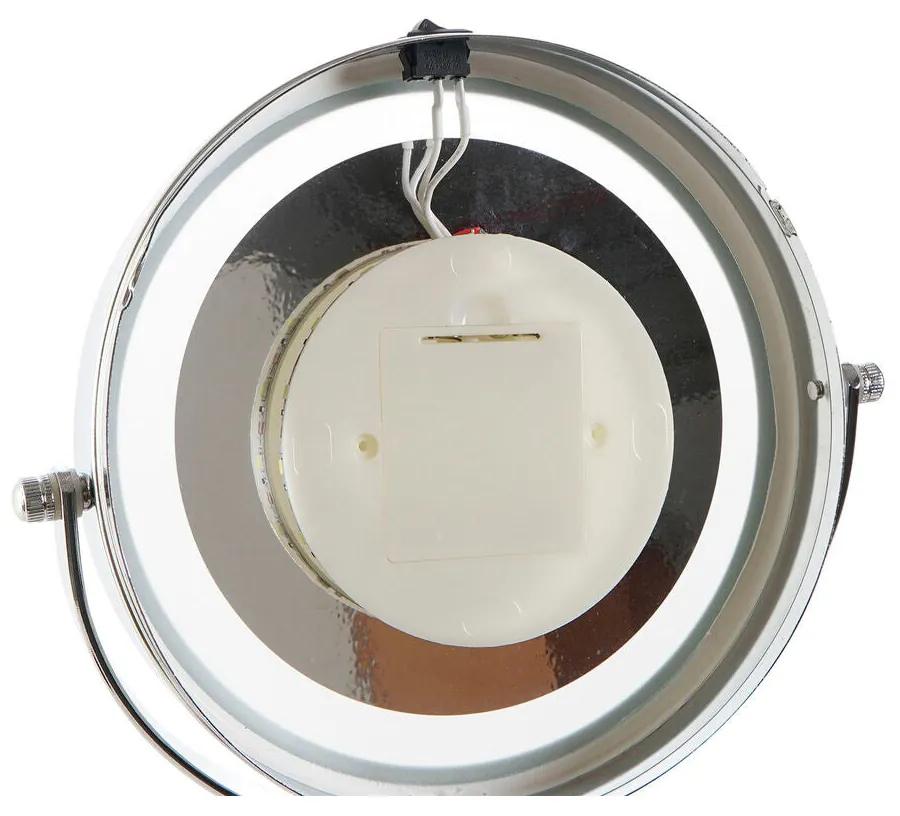 Specchio Ingranditore con LED DKD Home Decor Bianco Metallizzato (14,5 x 14,5 x 33 cm)