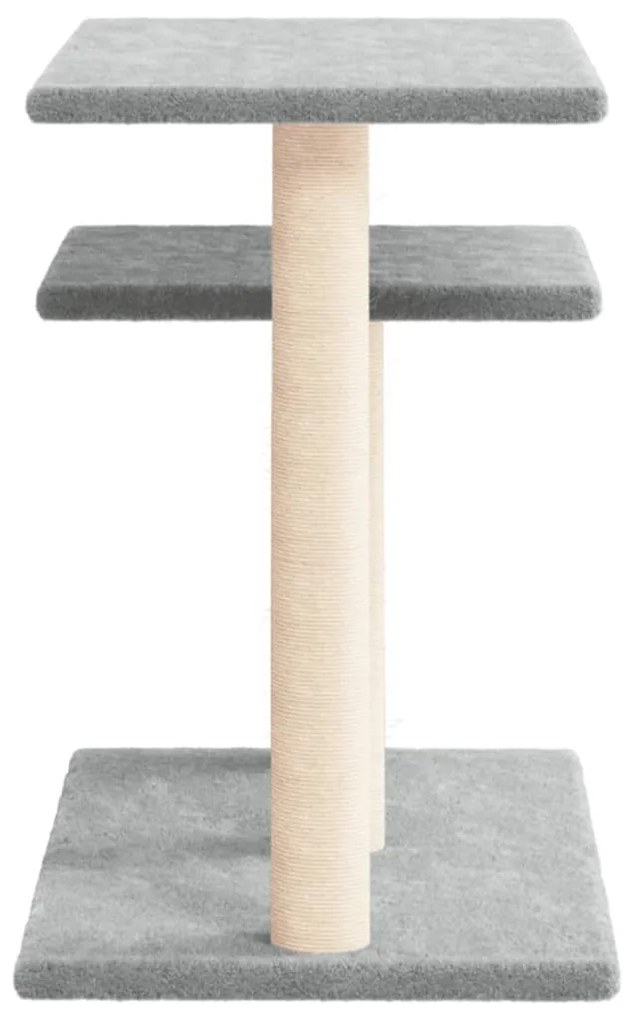 Pali tiragraffi per gatti con piattaforme grigio chiaro 62,5 cm