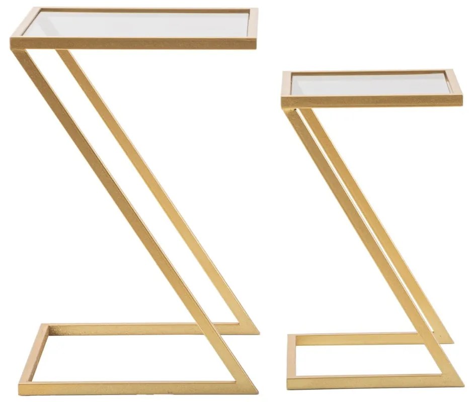 Set di 2 tavoli contenitori con piano in vetro 40x40 cm Zet - Mauro Ferretti