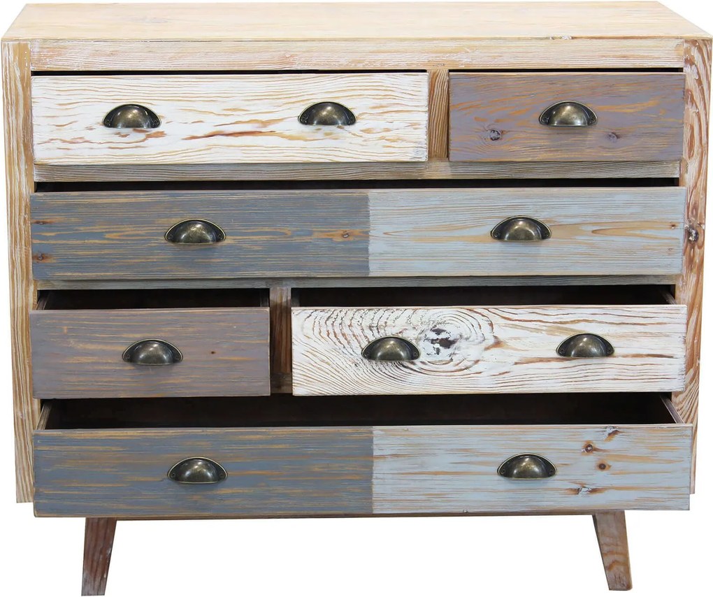 COLORWOOD - cassettiera otto cassetti in legno colorato da 99 cm