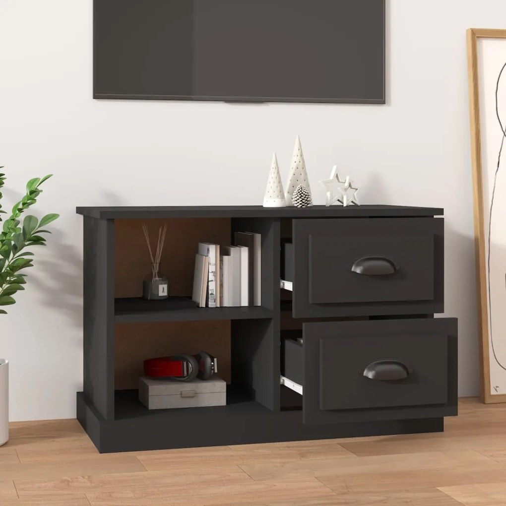 Mobile porta tv nero 73x35,5x47,5 cm in legno multistrato