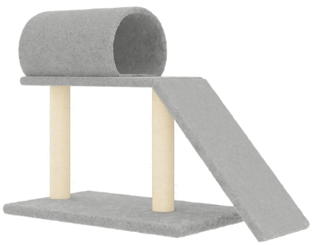 Pali tiragraffi gatti tunnel e scaletta grigio chiaro 55,5 cm