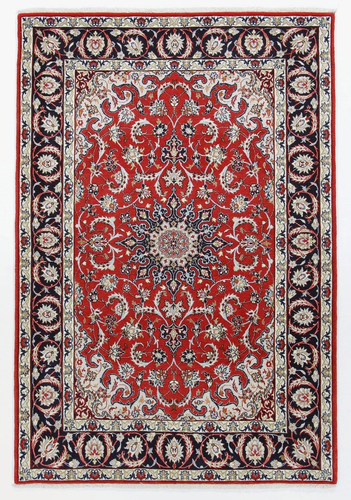 Isfahan Tappeto 110x160 (Iran) Annodato A Mano