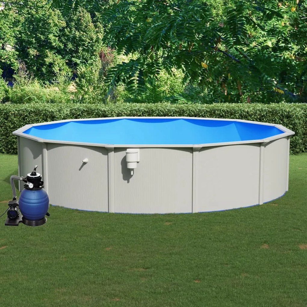 Piscina Con Pompa Filtro A Sabbia 550x120 Cm /