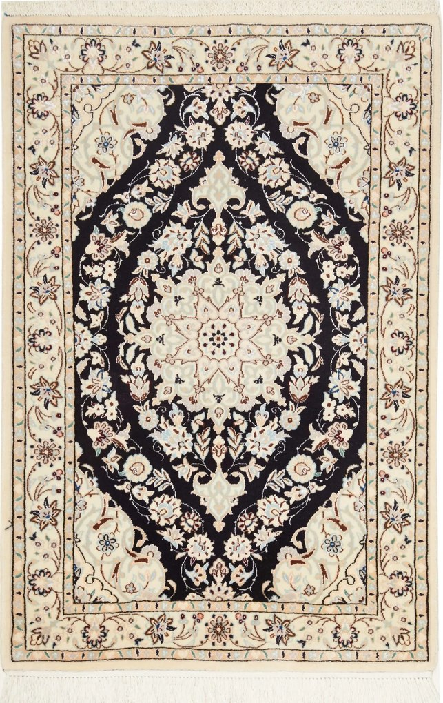 Nain Tappeto persiano 70x110 Blu (Iran) Annodato A Mano