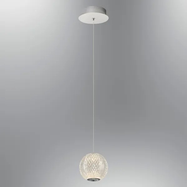 Lampadario LED a cavo CREMONA 1xLED/5W/230V 3000K cromo satinato