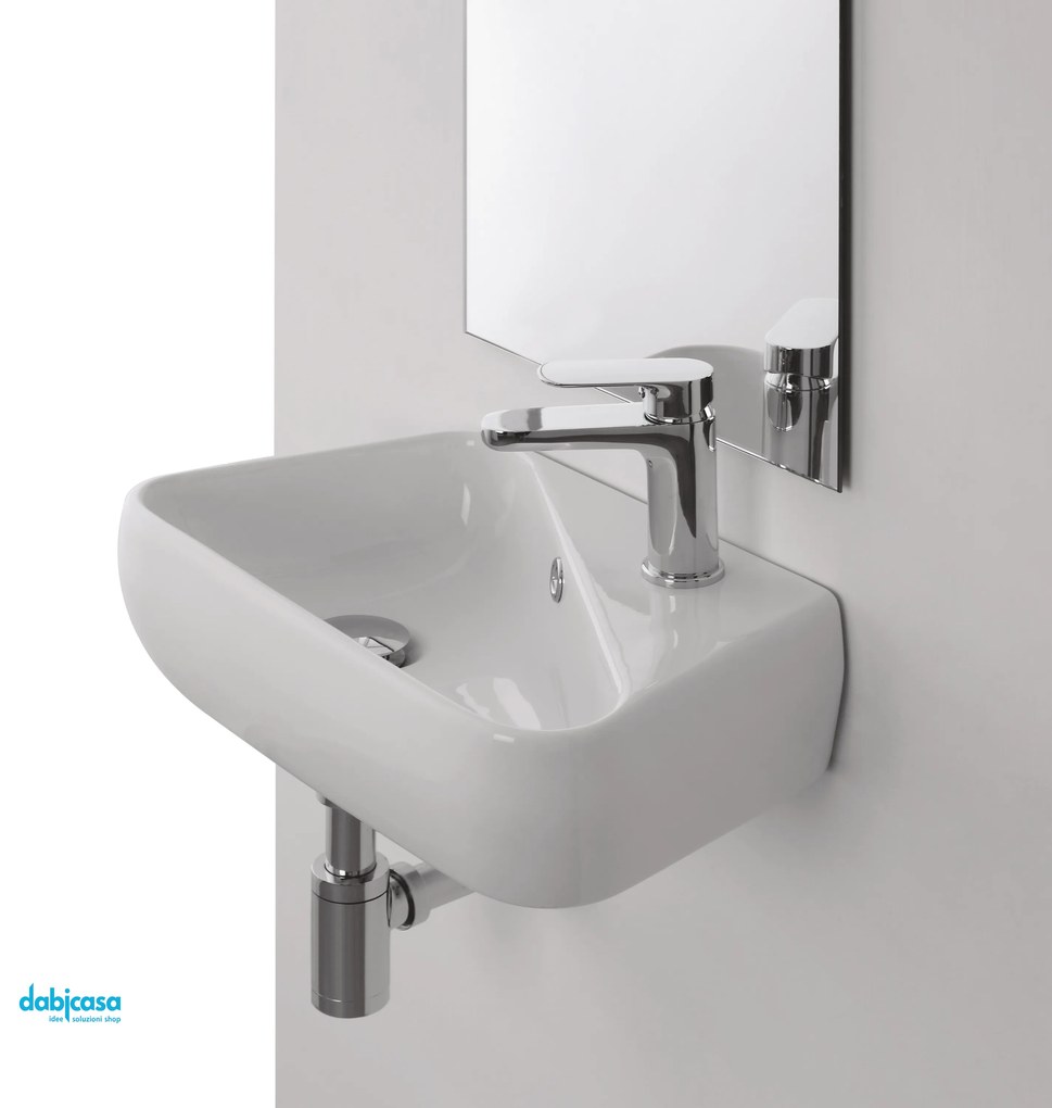 Lavabo D'Appoggio O Sospeso Da 35x27,5 Bianco Lucido