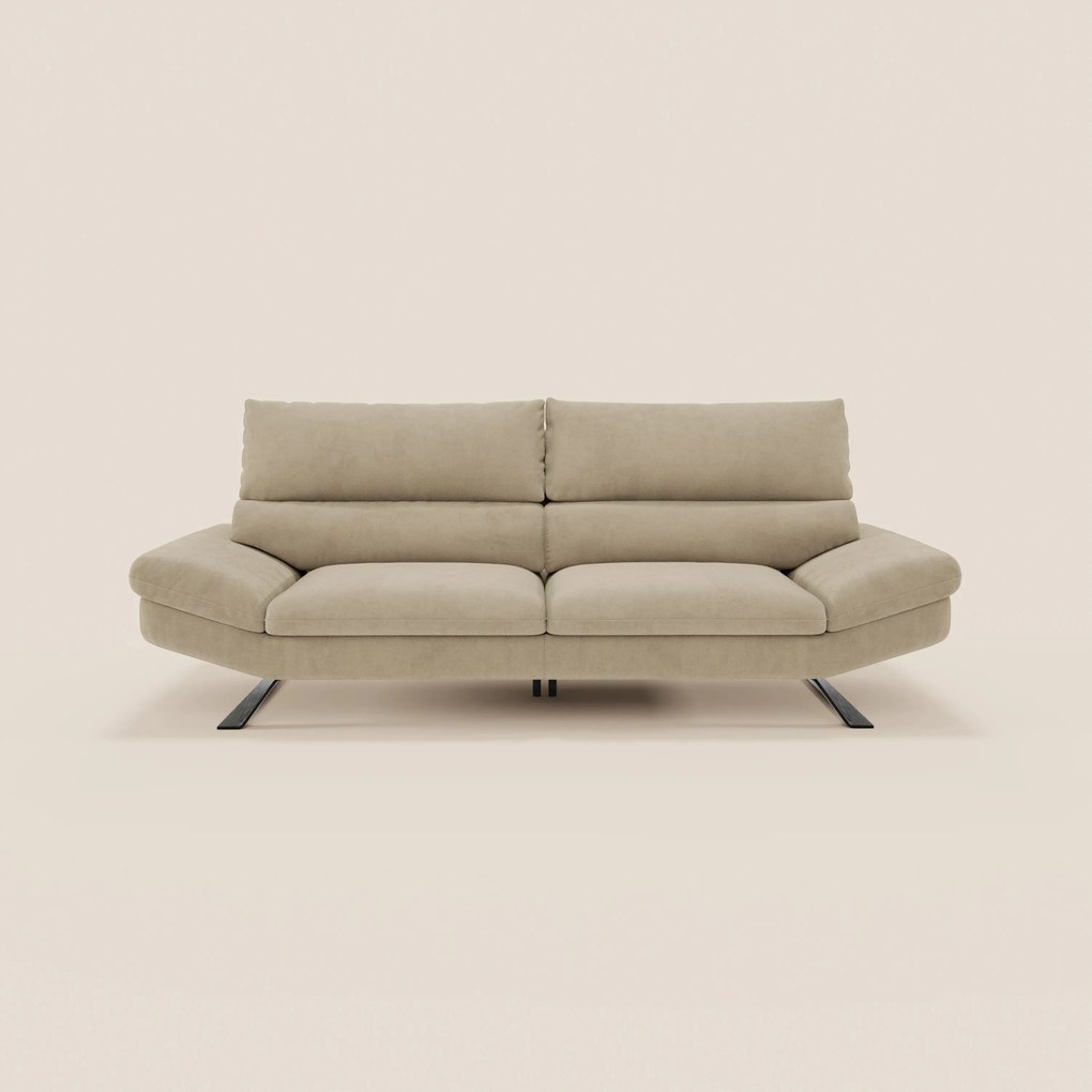 Eclipse Divano dal design moderno 2 e 3 posti con schienali traslanti - piedini alti in elegante microfibra smacchiabile T11