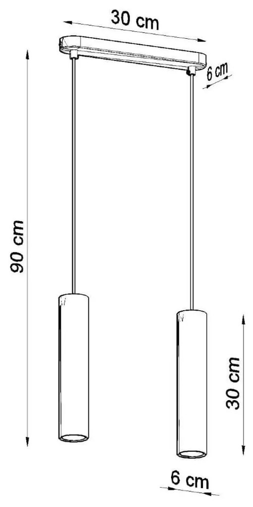 Lampadario a Sospensione LUVO 2 in Cemento 2xGU10 - Grigio