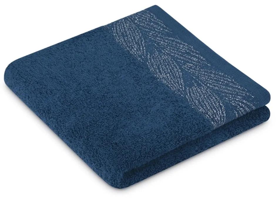 Asciugamani e teli da bagno in spugna di cotone blu scuro in un set di 2 pezzi Allium - AmeliaHome