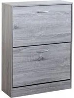 Scarpiera con 2 ante in Legno cm 60x24x80 - GARY Colore: Grigio chiaro