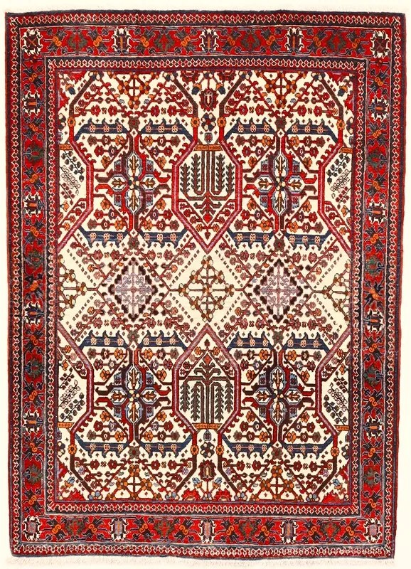 Meimeh Tappeto 110x150 Beige (Iran) Annodato A Mano