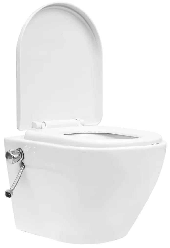 Toilette senza Bordo Sospesa con Funzione Bidet Ceramica Bianca