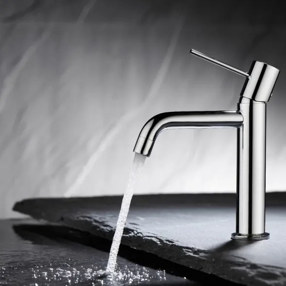 Miscelatore Per Lavabo In Ottone Cromato Lucido Smooth Rubicer