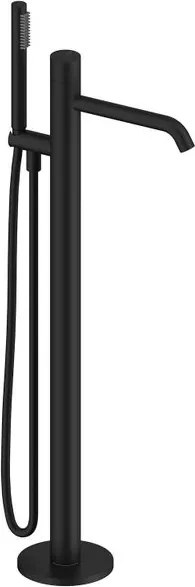 Rubinetto per vasca getto laminare cristallino Loop k per pavimento nero