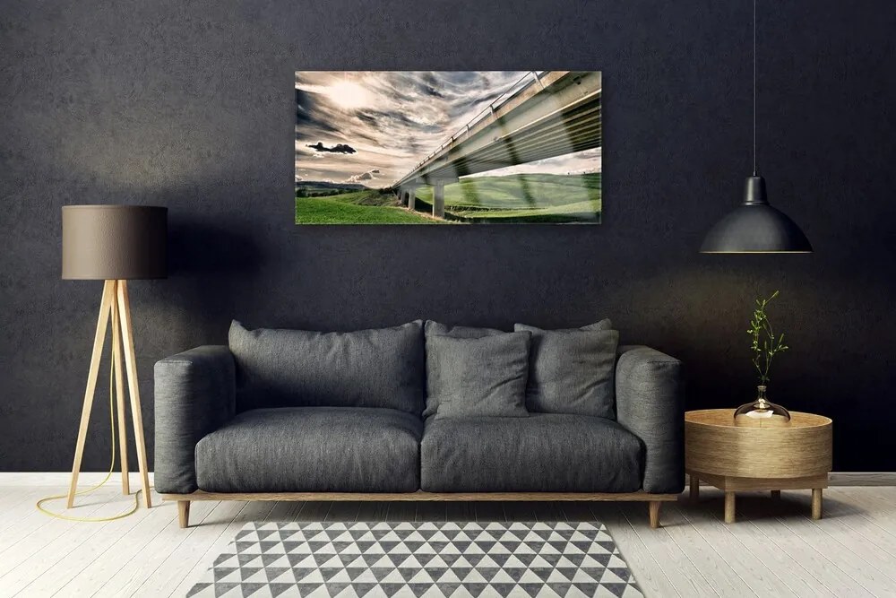 Quadro in vetro Autostrada del Ponte della Valle 100x50 cm