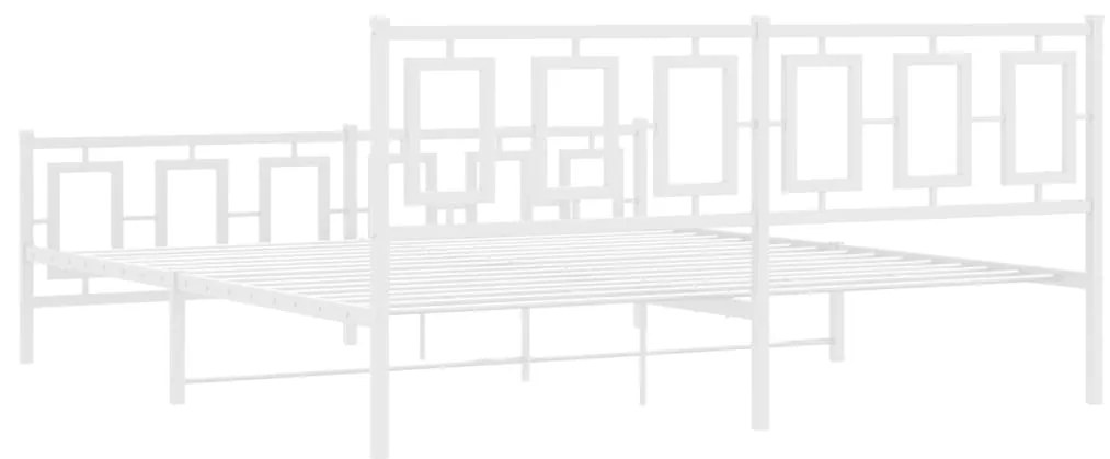 Giroletto con Testiera e Pediera Metallo Bianco 183x213 cm