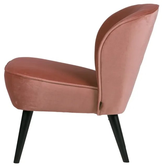 Poltrona in velluto rosa Sara - WOOOD