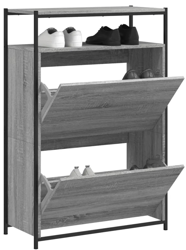 Scarpiera Grigio Sonoma 75x34x112 Cm İn Legno Multistrato /
