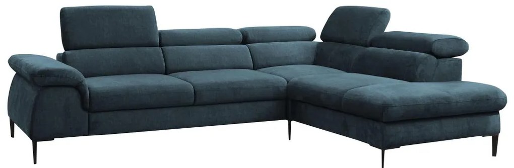 Divano letto angolare in Tessuto Blu notte - Angolo a destra - SEPINA di PASCAL MORABITO