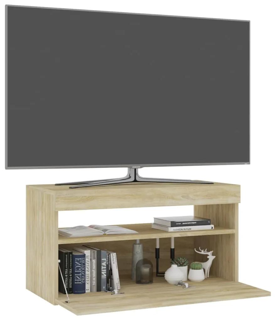 Mobile Porta TV con Luci LED Rovere Sonoma 60x35x40 cm