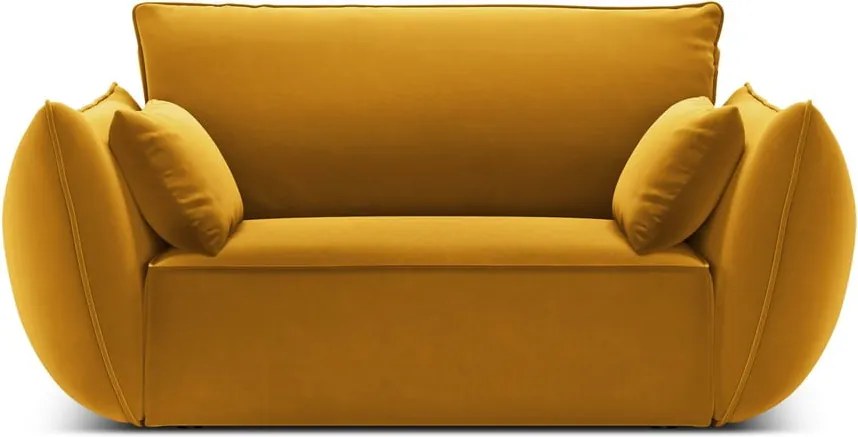 Poltrona color senape con rivestimento in velluto Vanda – Mazzini Sofas