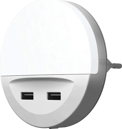 Ledvance - Luce notturna a LED in presa con sensore LUNETTA 2xUSB LED/13W/230V