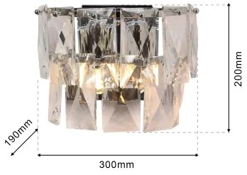 Applique di cristallo CHELSEA 2xE14/40W/230V cromo