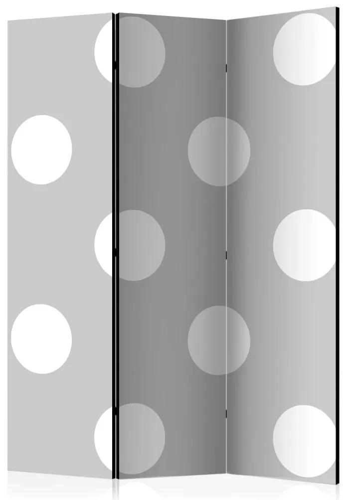 Paravento Pois Carini - texture grigia uniforme con numerosi puntini bianchi