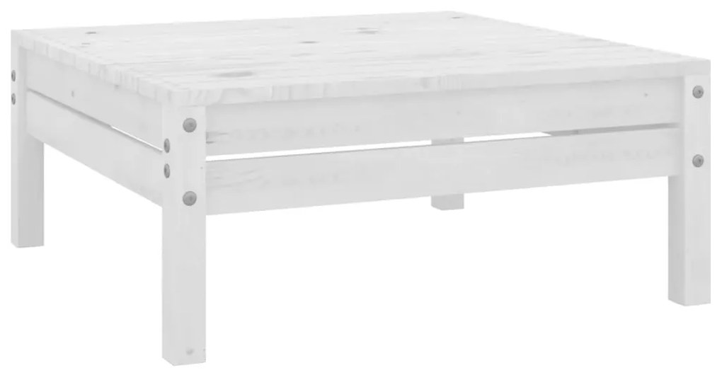 Set Salotto da Giardino 11 pz in Legno Massello di Pino Bianco