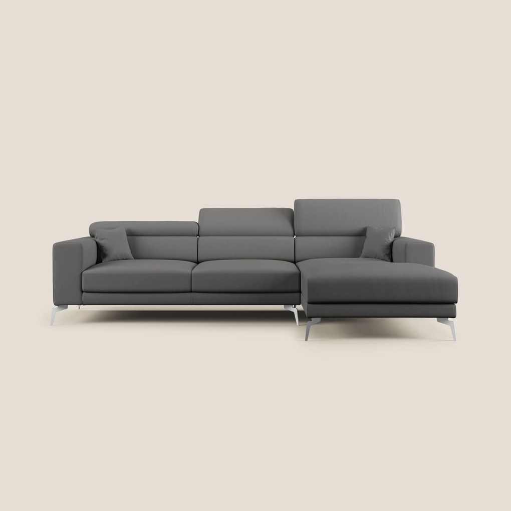Blade Divano moderno angolare con poggiatesta reclinabili in Ecopelle T04