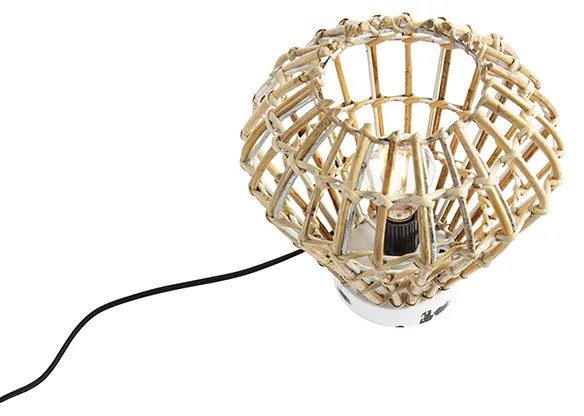 Lampada da tavolo rustica in bambù con bianco - Canna Diamond