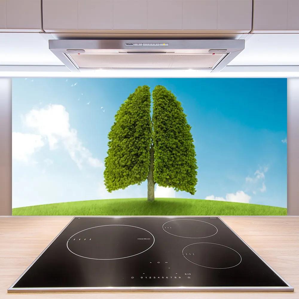 Rivestimento parete cucina Erba, albero, polmoni, natura 100x50 cm