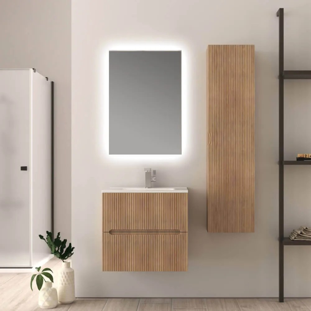 Mobile bagno 60 cm cannettato Rovere Tabacco Riga