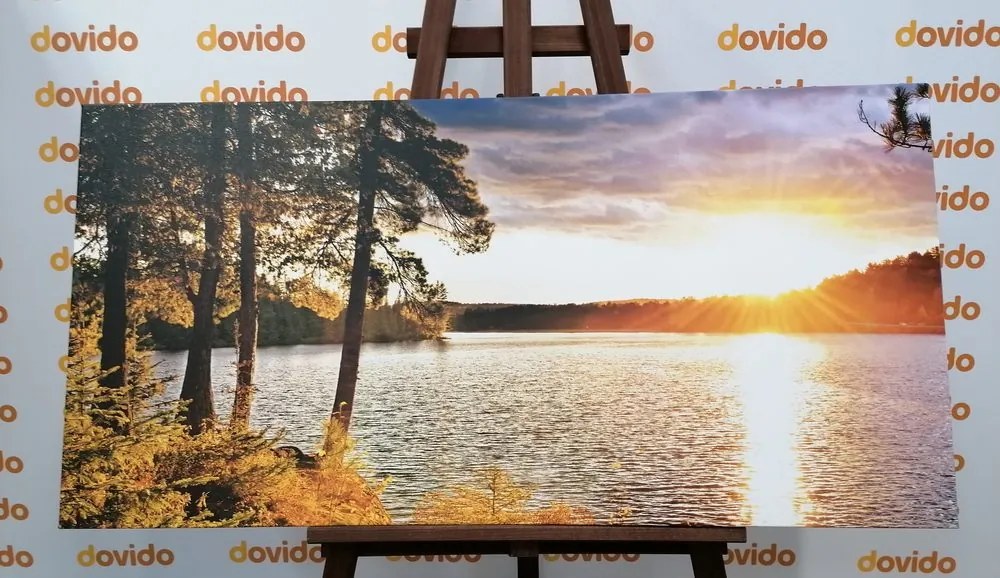 Stampa su tela – Tramonto sul lago