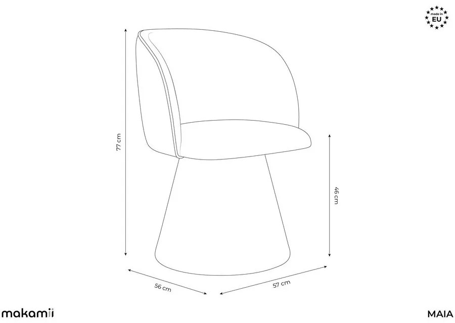 Sedia da pranzo color crema in imbottito Maia – Makamii