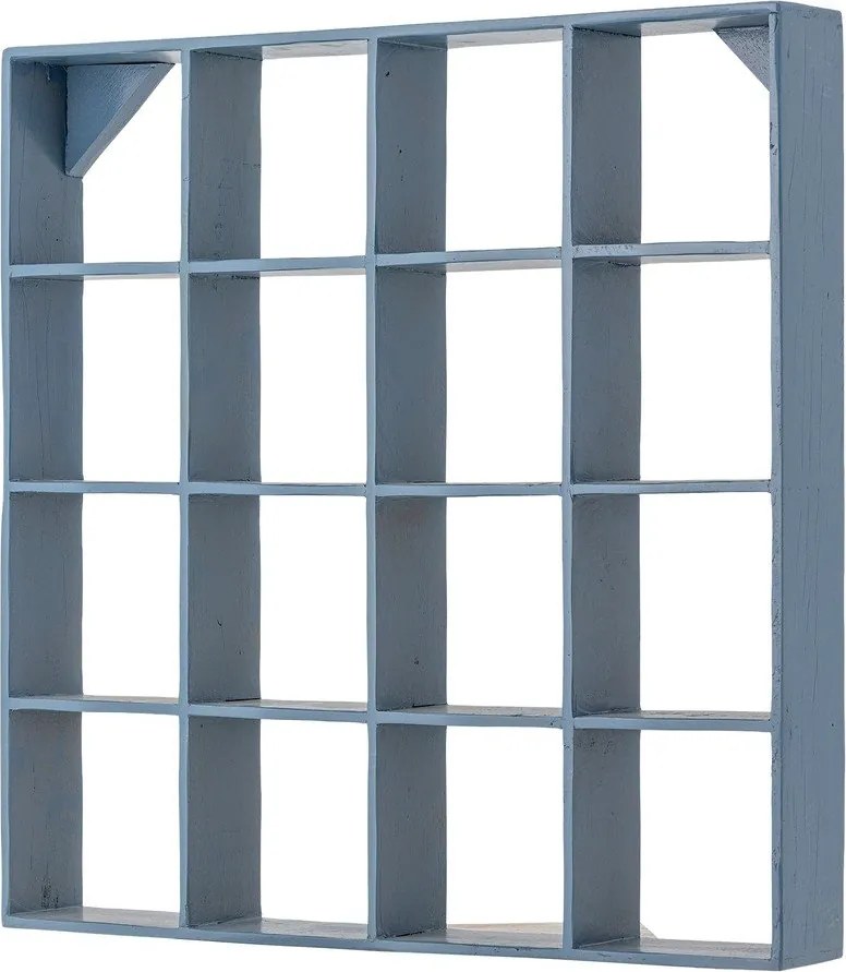 Mensola blu in legno riciclato con ripiani multipli 70 cm Bekka – Bloomingville