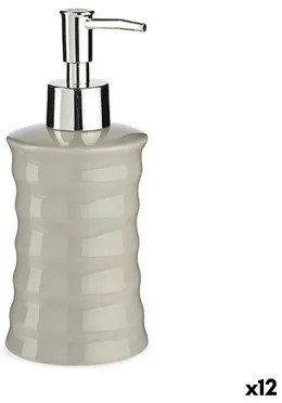 Dispenser di Sapone Onde Ceramica Grigio Metallo 12 Unità (260 ml)