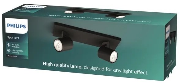 Philips - Luce Spot RUNNER 2xGU10/20W/230V nero