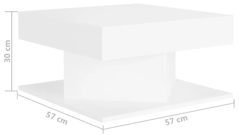 Tavolino da salotto bianco 57x57x30 cm in legno multistrato
