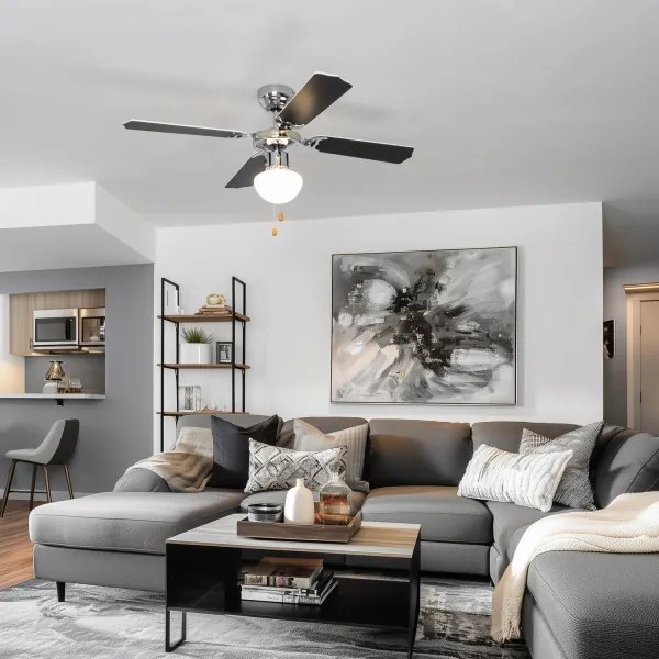 ZEVENTI - Ventilatore da soffitto NAVAGIO 1xE27/60W/230V nero/bianco