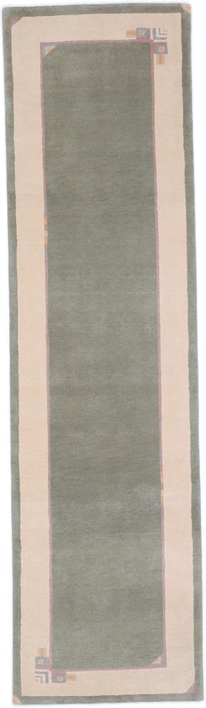 Nepal Tappeto orientale 80 x 300 Verde (Nepal) Annodato A Mano