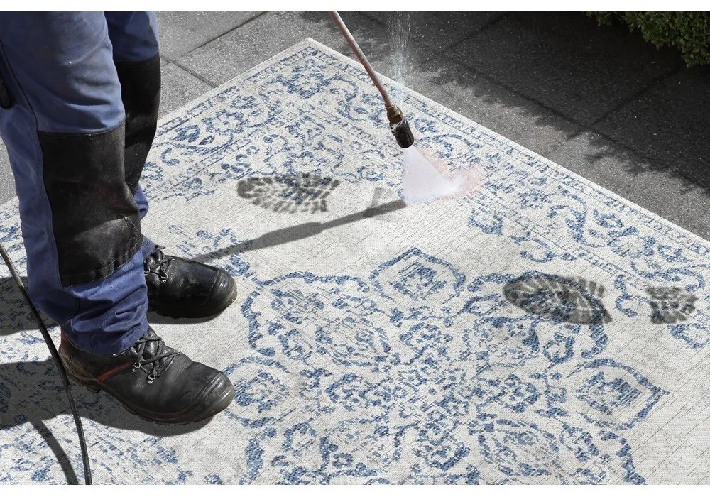 Tappeto da esterno blu e crema , 200 x 290 cm Tilos - NORTHRUGS
