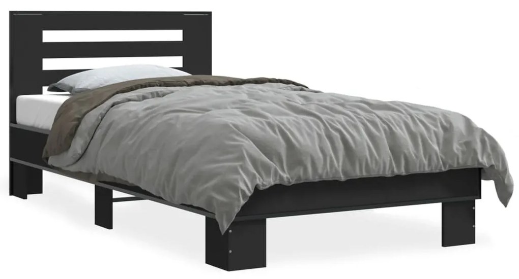 Giroletto Nero 100x200 Cm İn Legno Multistrato E Metallo /