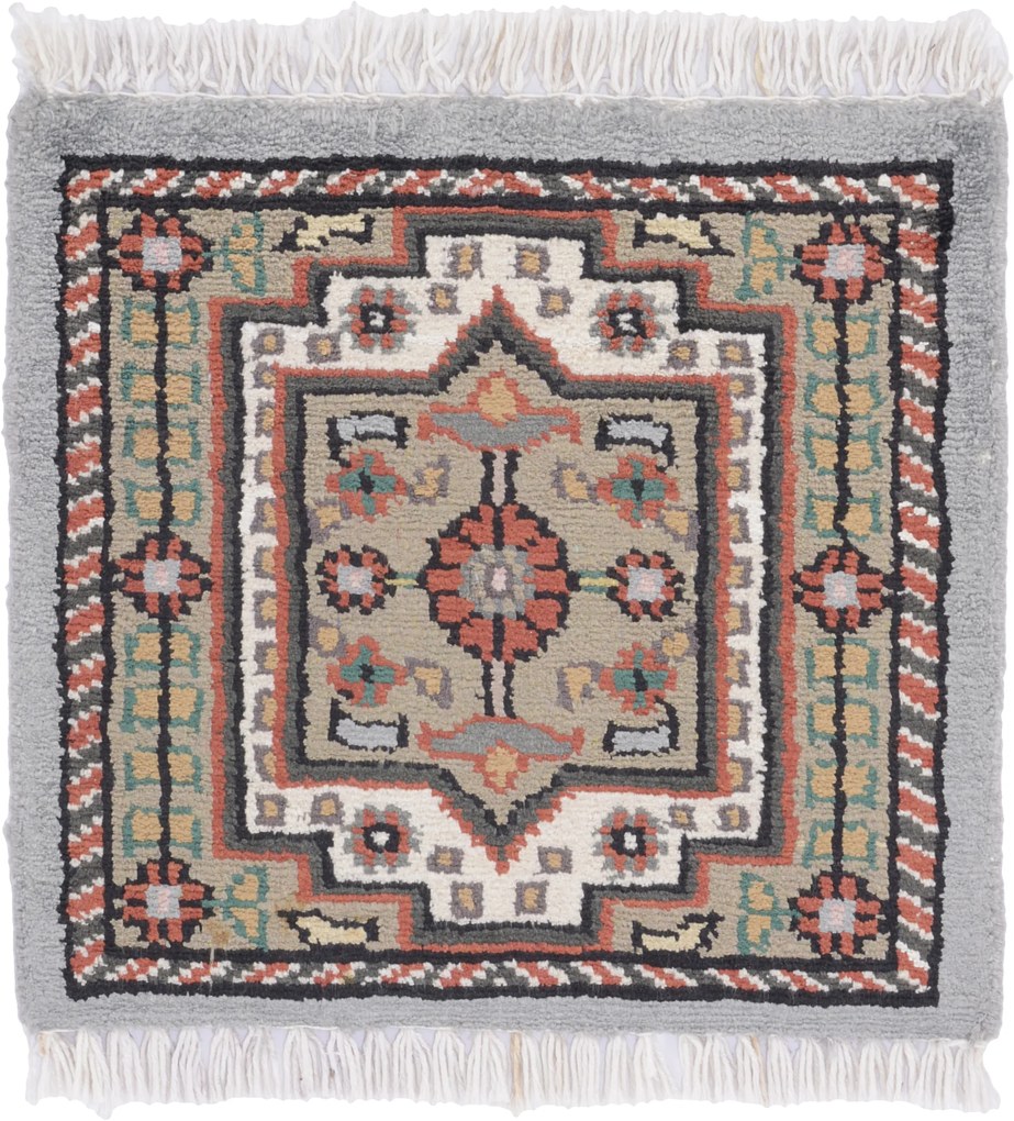 Agra Tappeto orientale 30 x 30 (Indian) Annodato A Mano