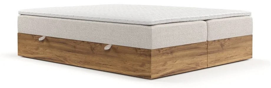 Letto boxspring con contenitore in beige-naturale 160x200 cm Faro - Maison de Rêve