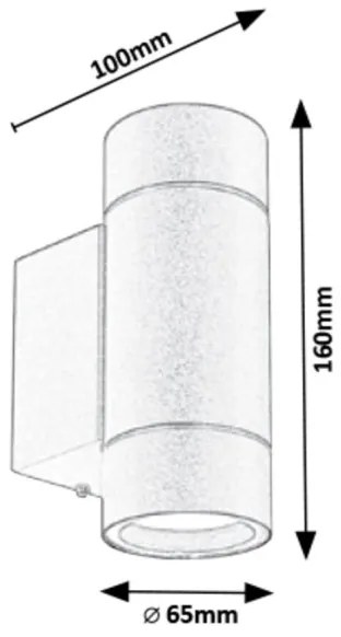 Rabalux 8119 - Applique da esterno PHOENIX 2xGU10/10W/230V IP54 grigio