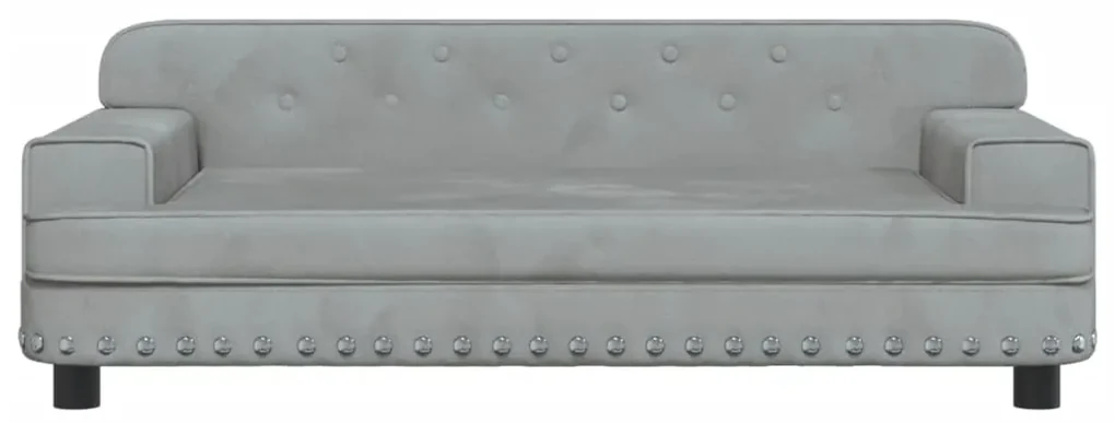 Lettino per cani grigio chiaro 90x53x30 cm in velluto
